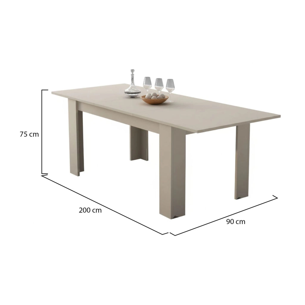 Marene, Tavolo Allungabile Allungabile, 200x90x75h cm Beige