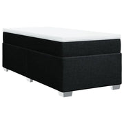 Letto singolo | Letto per adulti | Giroletto a Molle con Materasso Nero 90x190 cm in Tessuto