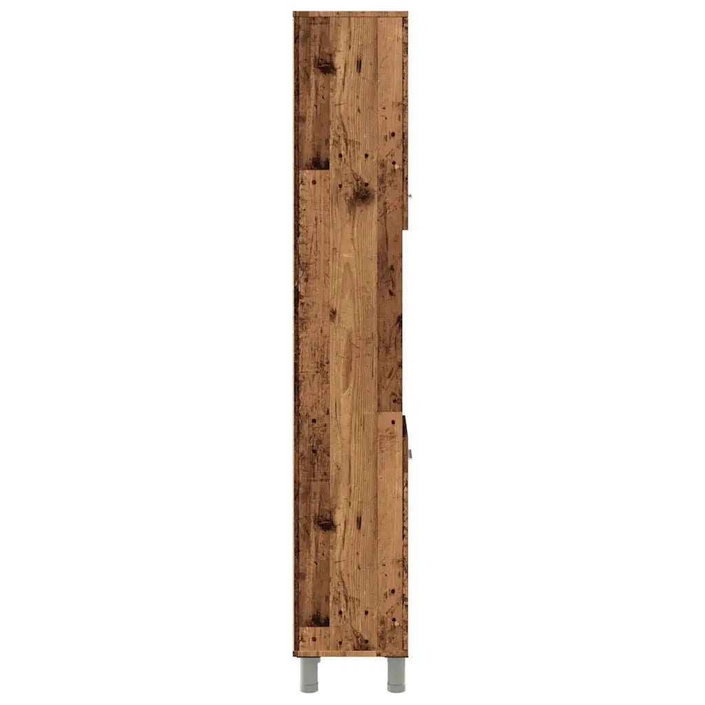 Mobile da Bagno Legno Antico 30x30x179 cm in Legno Multistrato