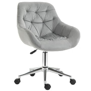 Sedia da Ufficio Ergonomica Girevole ¨C Zephmum ¨C Velluto Grigio 59x58x80-90cm