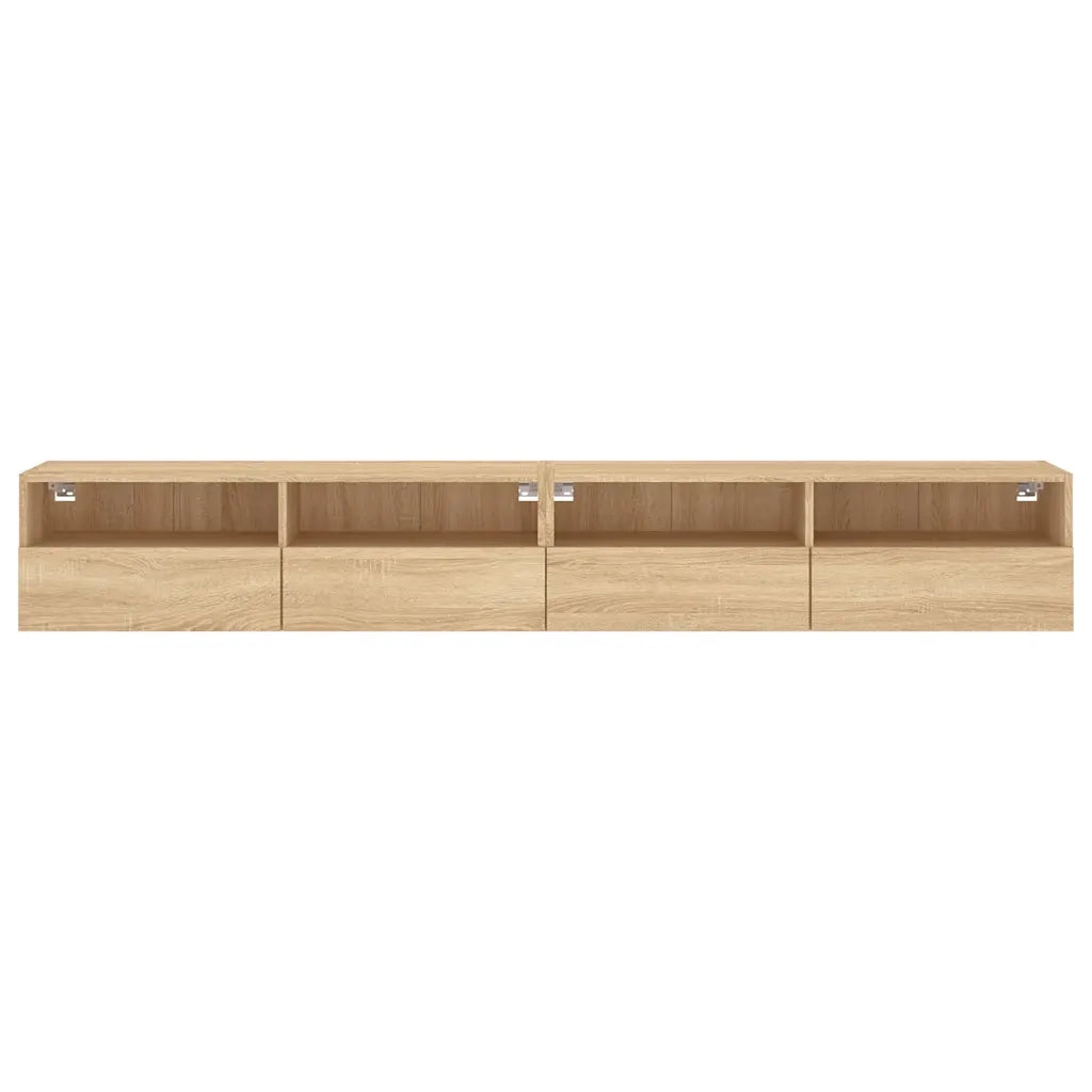 Mobili TV Muro 2pz Rovere Sonoma 100x30x30 cm Legno Multistrato 836887