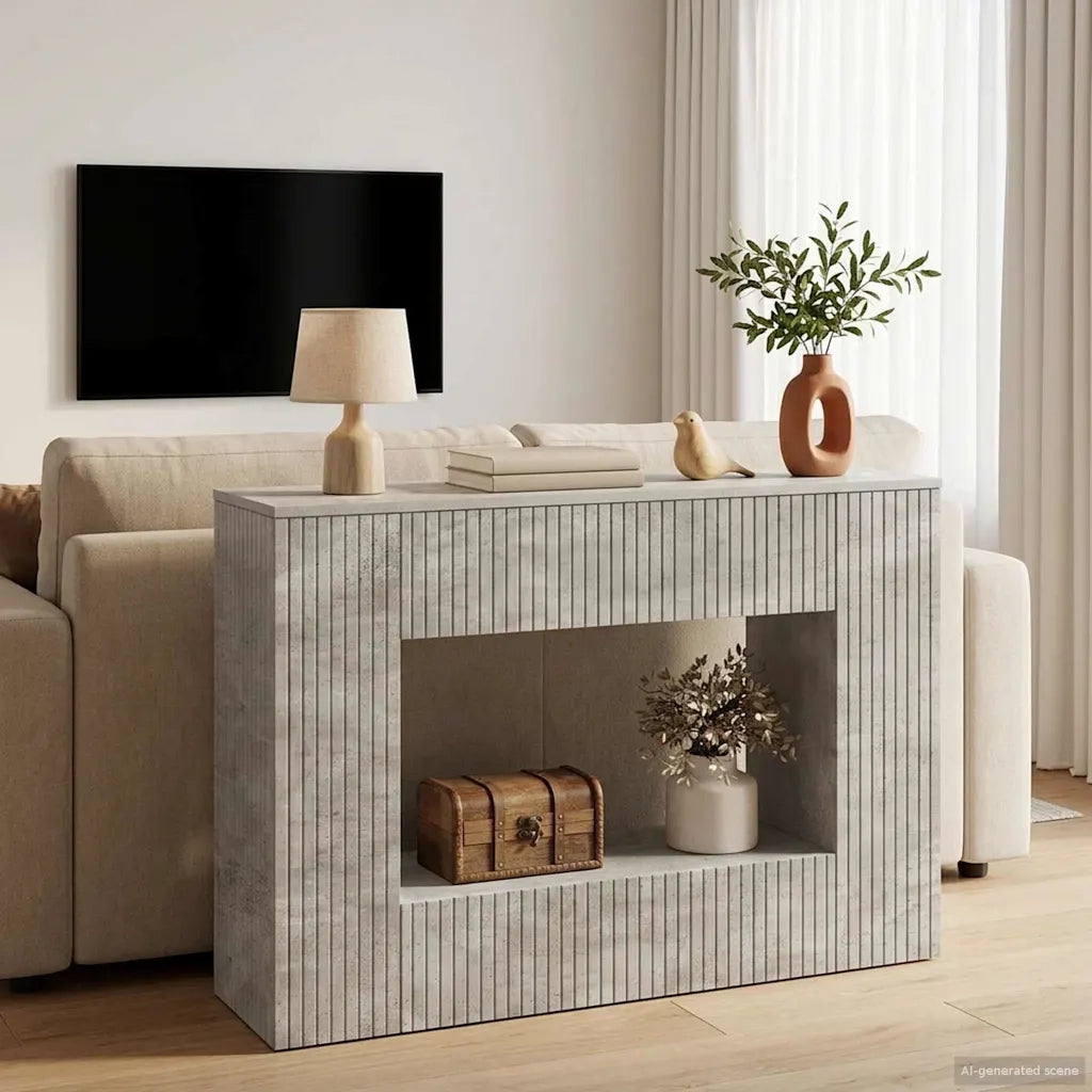 Tavolo consolle Rigato Grigio Cemento 101 x 29 x 74 cm