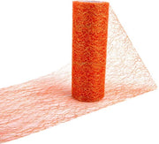 Tappeto per tavolo, tappeto per tavolo natalizio, tappeto per tavolo oro e argento, tappeto per tavolo di matrimonio, tappeto per tavolo in fleece per festa, Natale e matrimonio DEK (15 x 900 cm, arancione)