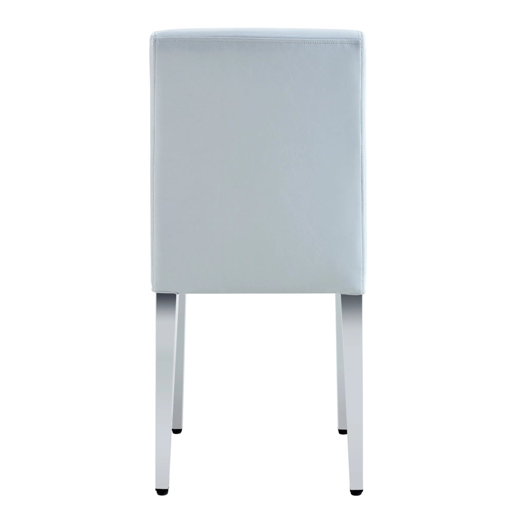 SEDIA da pranzo moderna Set da 4 pezzi 90 cm PU grigio chiaro e metallo argento