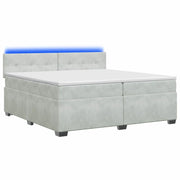 Letto con Box Spring, Materasso e LED Grigio Chiaro Velluto 3452246