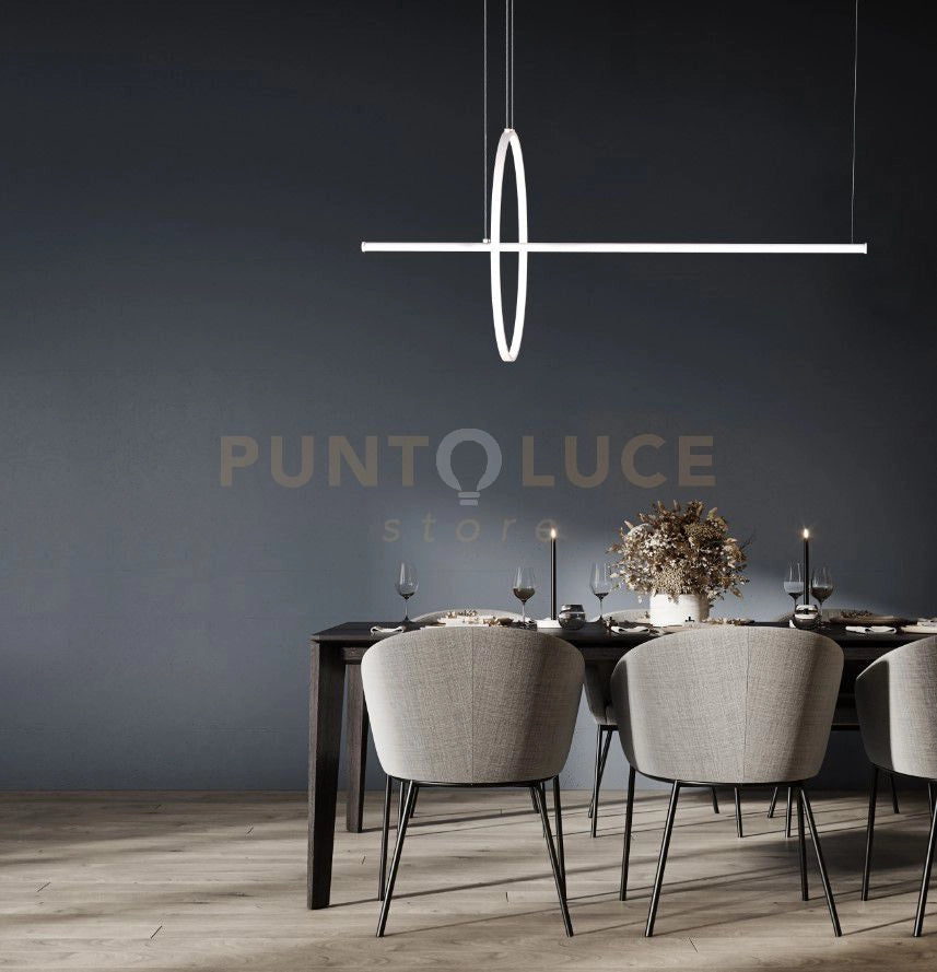 RING-B Sospensione geometrica 1 led bianco opaco led 46W dimmerabile SDD 2800 - 5000k