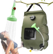 Doccia da Campeggio - Doccia Portatile - Viaggi All'Aperto - Riscaldamento Solare - 20 Litri - Nero