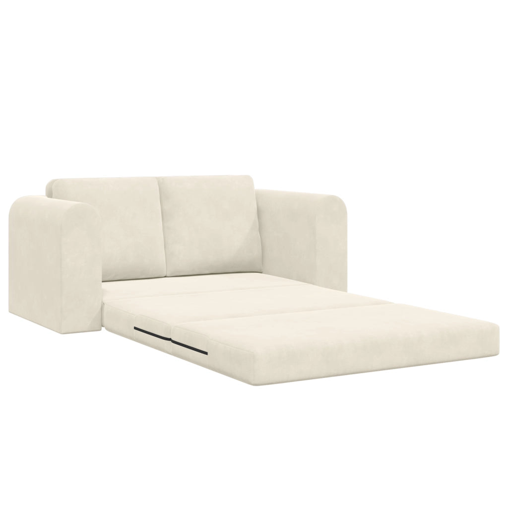 Divano a Letto 2-in-1 Panna 148x71x83 cm in Velour