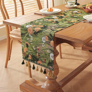 Tavolo di stoffa in cotone e lino 30x275cm - Tavolo di stoffa tessuto a jacquard con maniglie - Tavolo di stoffa antiscivolo e impermeabile - Ideale per decorazione cucina e ristorante