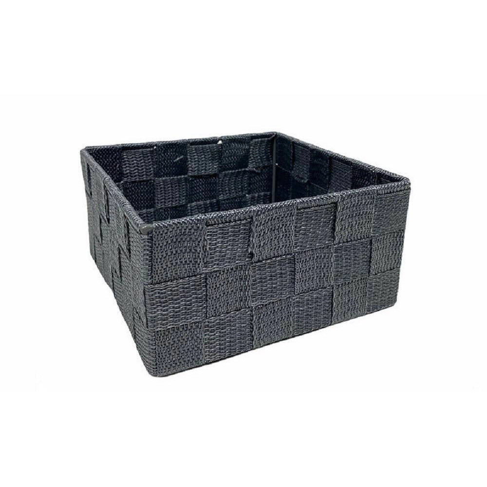 Trade Shop - 6pz Scatola In Tessuto Contenitori Organizer Bagno Armadio Cassetti Grigio 79151 -