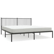 Letto matrimoniale | Letto per adulti | Giroletto con Testiera in Metallo Nero 180x200 cm