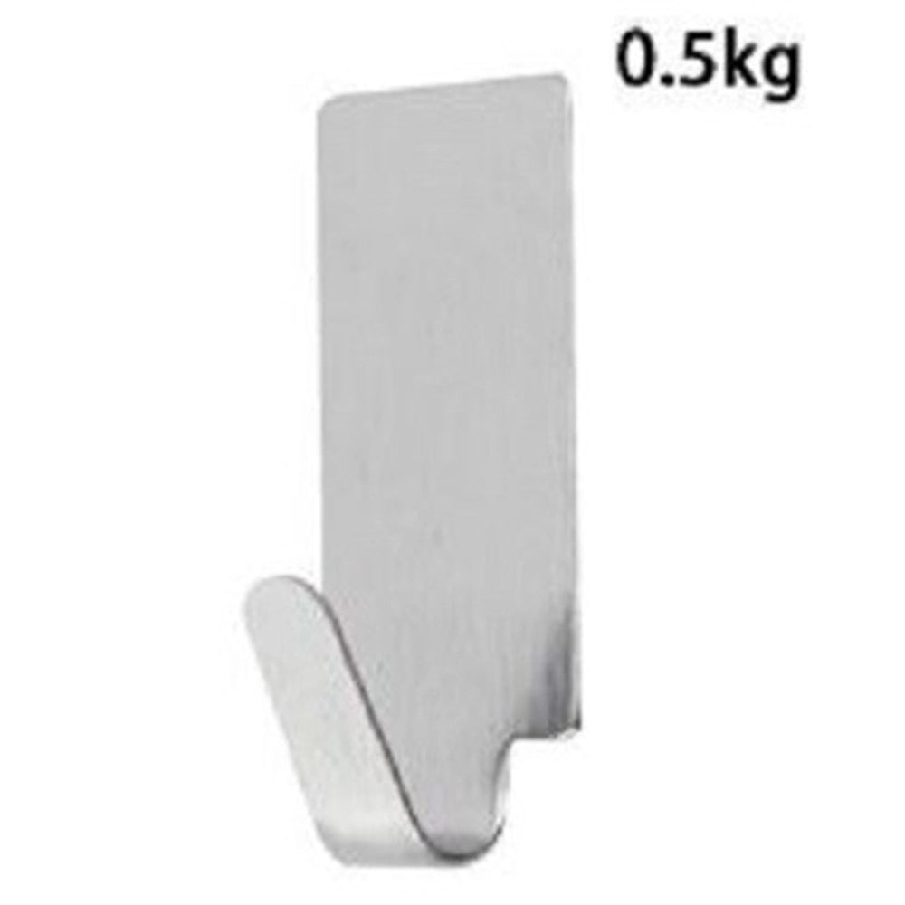 Trade Shop - Set 6 Ganci Appendini Adesivi Parete Cucina Bagno Attaccapanni Rettangolari 59665 -