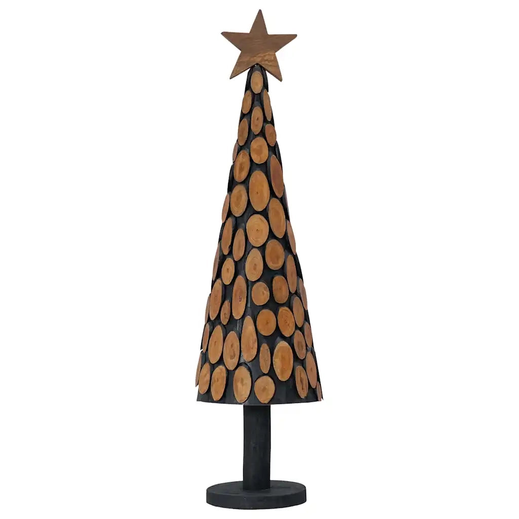 Albero di Natale | Decorazioni natalizie Marrone 120 cm Legno massello di teak