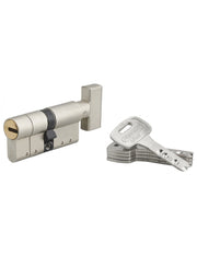 Cilindro europeo Federal S -  30BX30mm a pomolo  nichel, anti-sfilamento, anti-perforazione, 5 chiavi reversibili - THIRARD