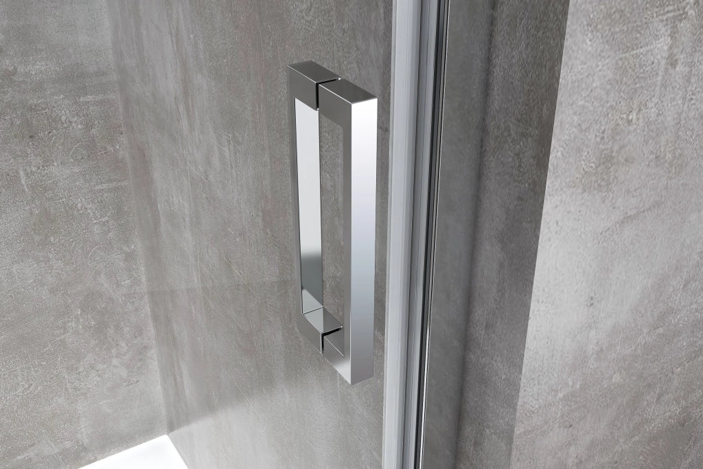 Porta doccia vetro 6 mm per installazione in nicchia Altezza 190 cm installazione reversibile cm 125-130