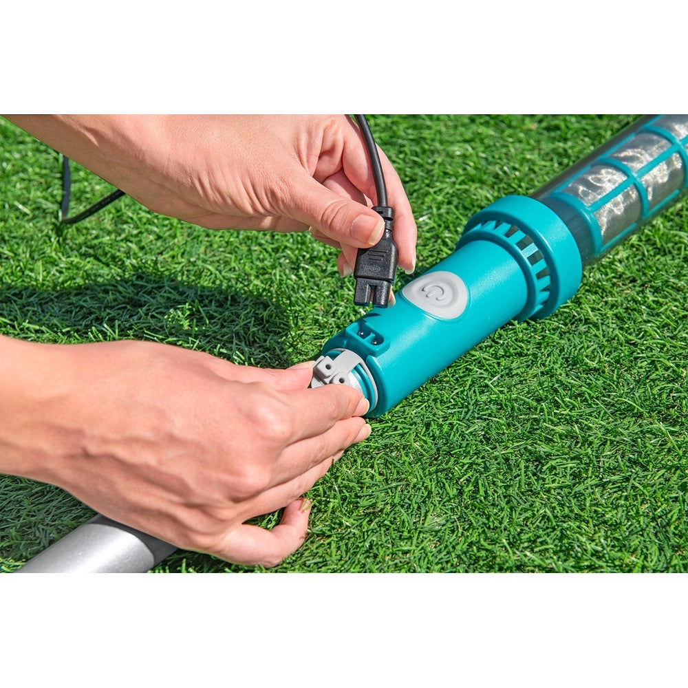 Trade Shop - Kit Cura Piscina Fino A 610cm Con Aspiratore A Batteria Retino Per Skimmer Spazzola 58831 -