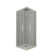 Box doccia angolare scorrevole 110x110 CM H 200 Vetro Trasparente Profilo Champagne mod. Kolors