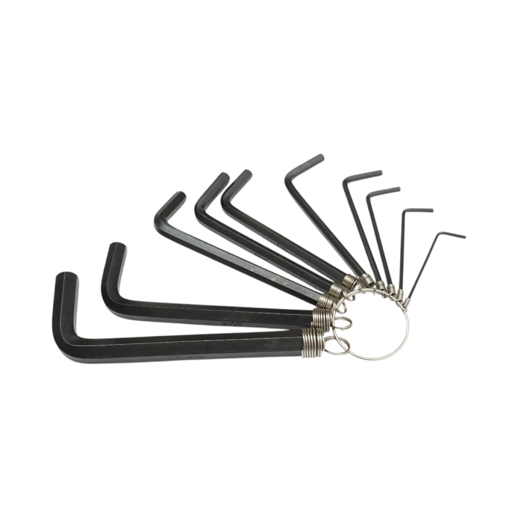 Set di 10 chiavi esagonali a brugola da 1,5 a 10 mm, acciaio al carbonio HRC 48-52 Crownman