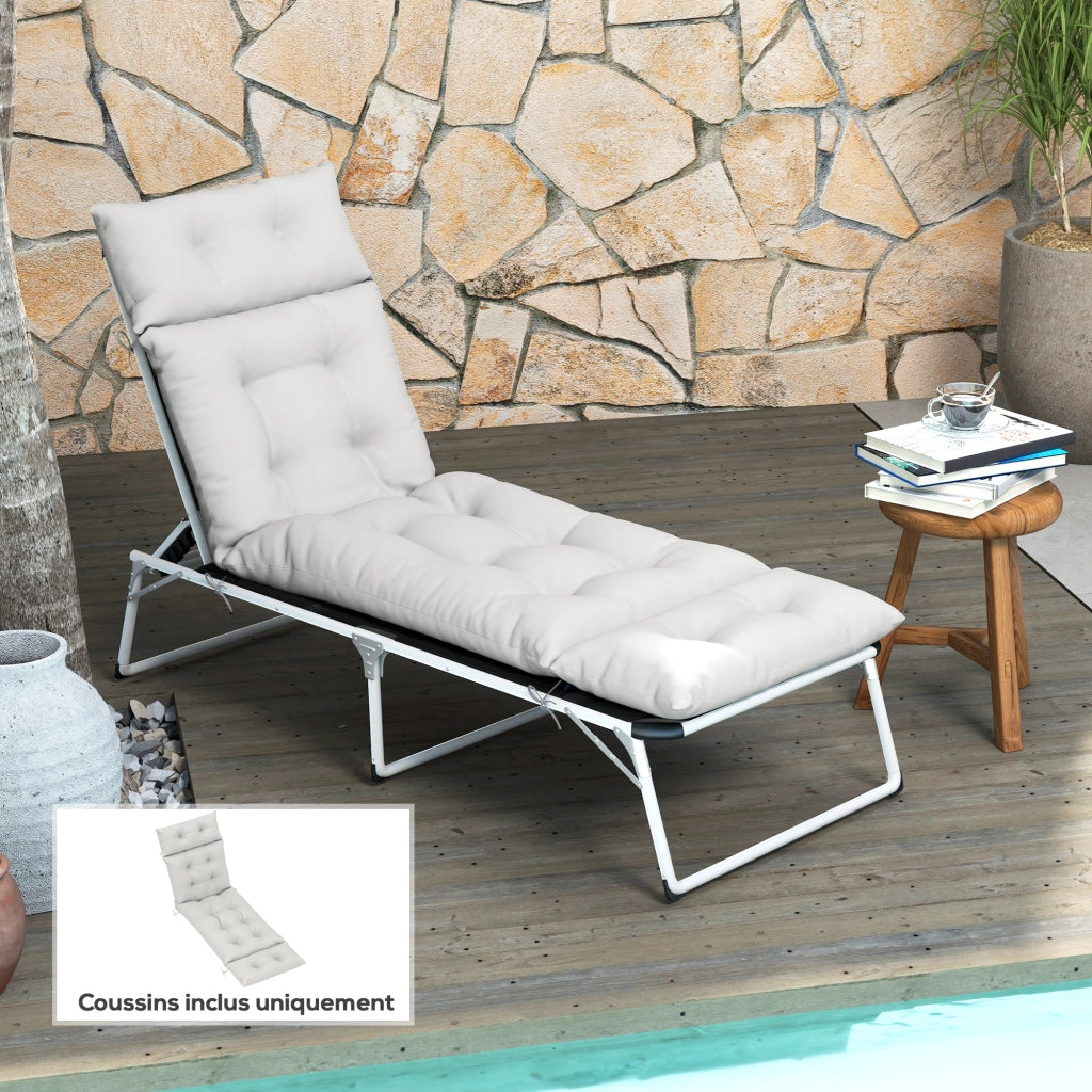 Cuscino per Chaise Longue ¨C zephmum ¨C Grigio Chiaro 190x56x10 cm