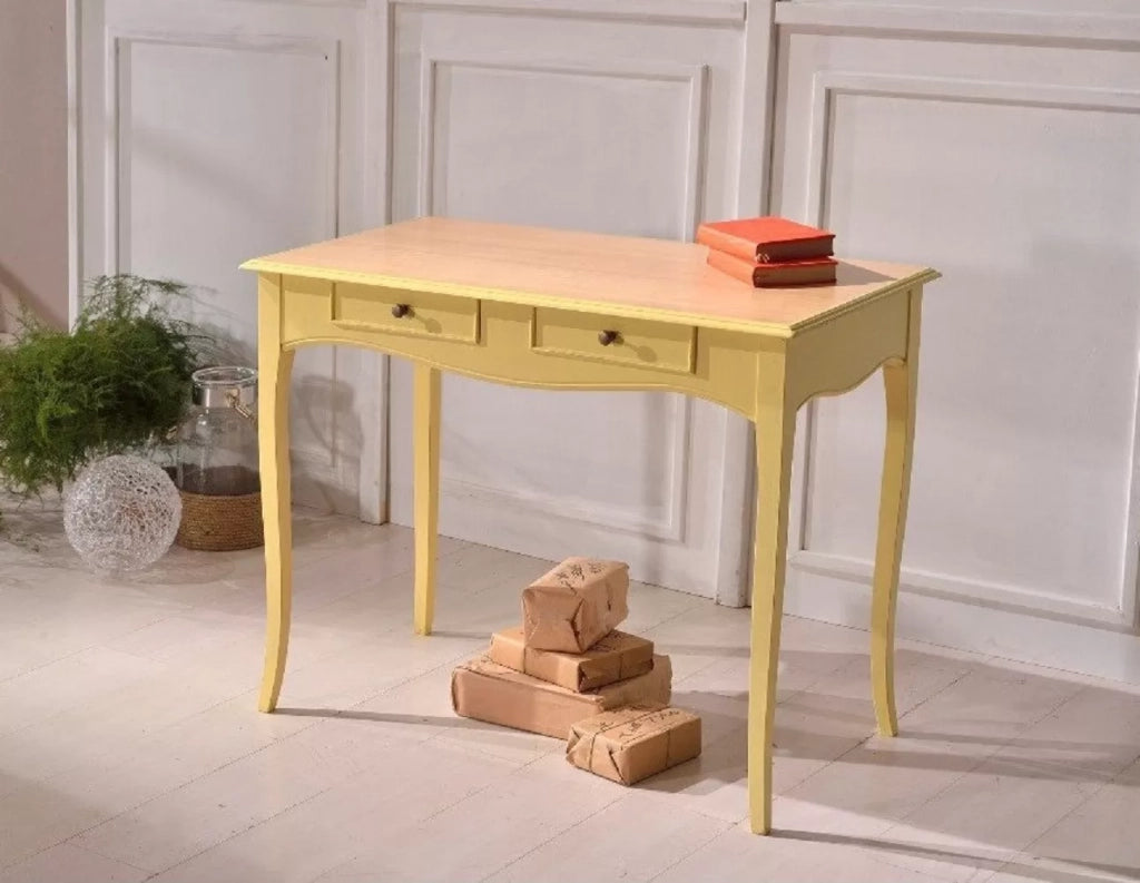 Consolle in legno bicolore giallo e naturale l.101 p.54 h.80 - Mobili 2G