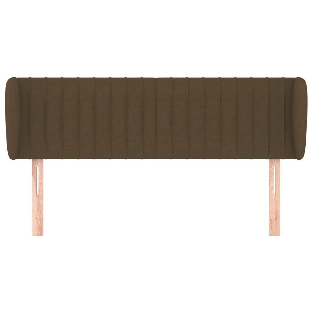 Testiera ad Orecchio-Testata con Orecchie Marrone Scuro 147x23x78/88 cm in Tessuto 397969