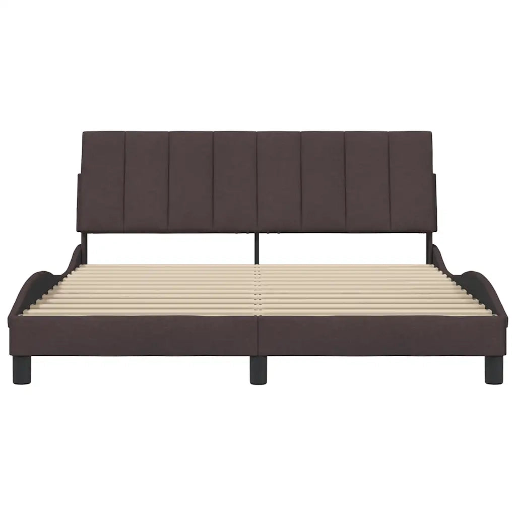 Giroletto senza Materasso Hanko Marrone Scuro 160x200 cm Tessuto 3310401