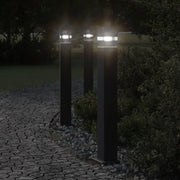 Lampade da Terra per Esterni 3pz Nere 80 cm in Alluminio 4006396