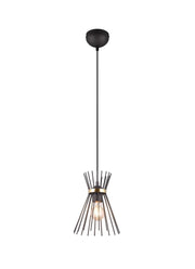 Lampada a sospensione ROD nera oro metallo E27 Ø20cm