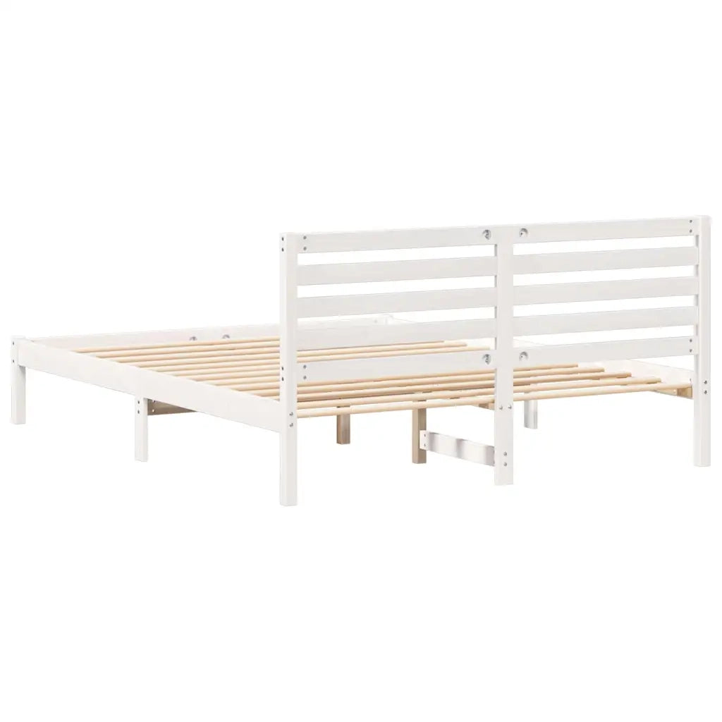 Struttura del letto Bianco 150 x 200 cm Pino massello 872285