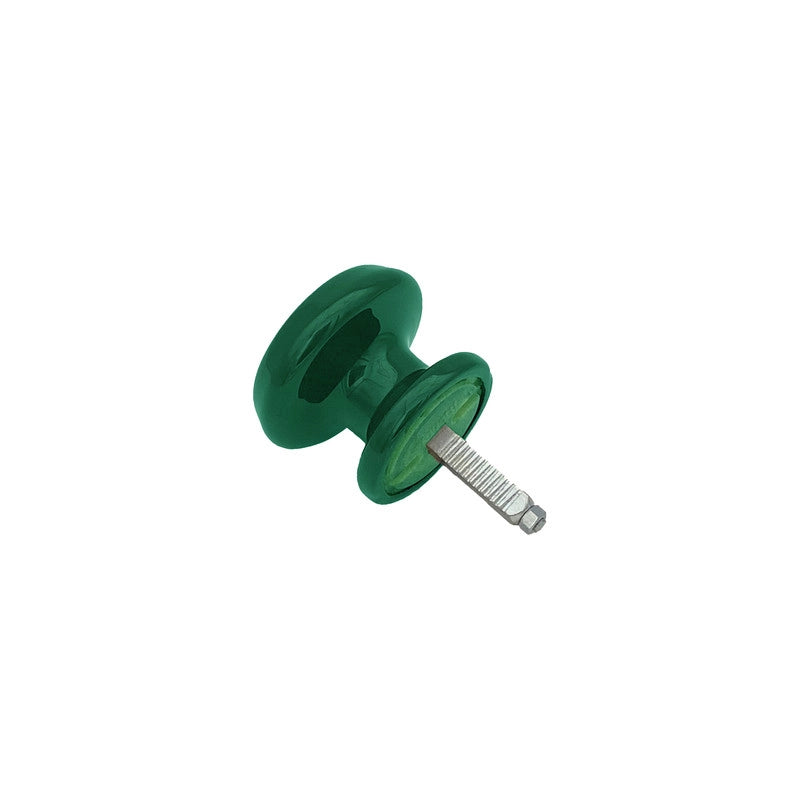 Maniglia su rosetta tonda SAGUATTI  821/60SQ in alluminio verde lucido