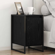 Comodino Rovere Nero 39,5 x 30 x 50 cm Legno multistrato
