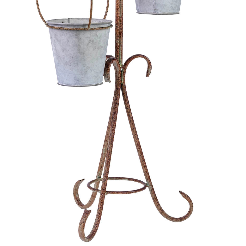 Supporto in metallo per 2 vasi rame 27,94x24,13x92,71h cm