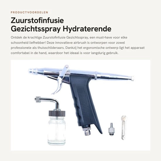 Spray per viso con infusione di ossigeno - a pennello - doppio effetto - idratante - ecosostenibile - progettato ergonomicamente - spazzola aerea