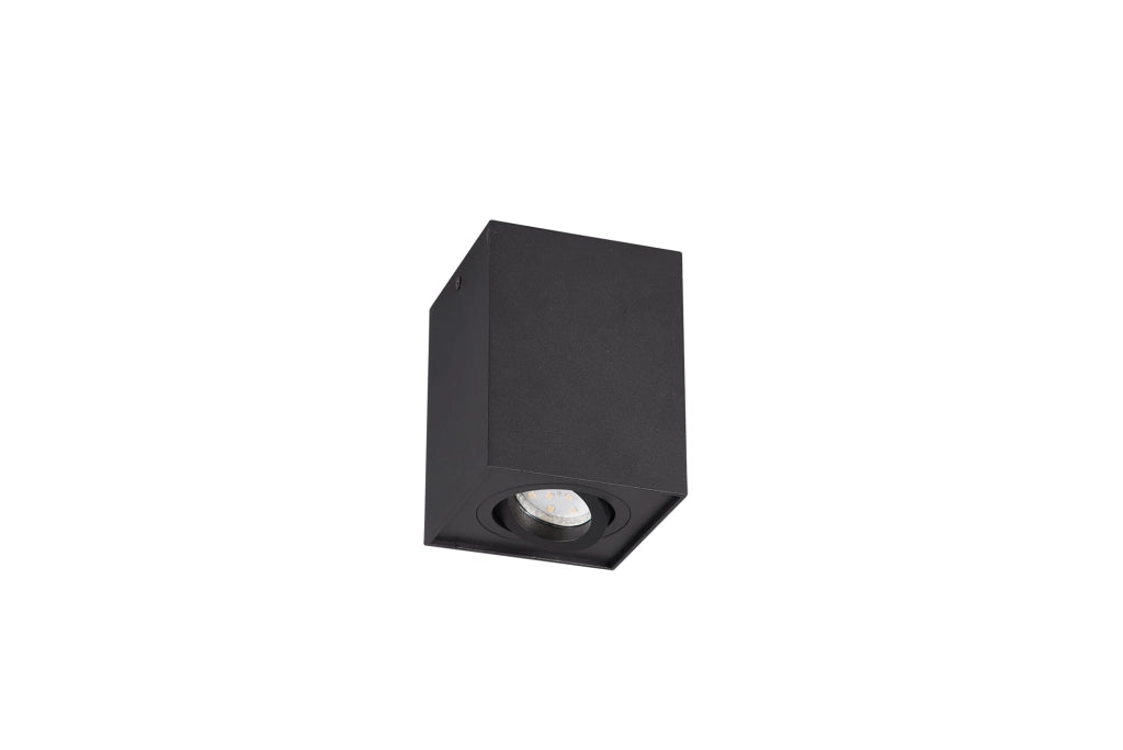 Plafoniera da Interno  GU10 in Metallo Nero Opaco