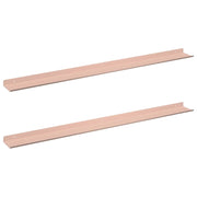 2 pz Mensola | Ripiano | Scaffale sospesa Rosa 100 x 9 x 2,5 cm Acciaio