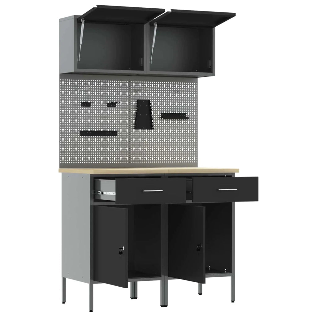 Set di mobili da lavoro con cassetto con blocco 8 pcs Grigio 3321418