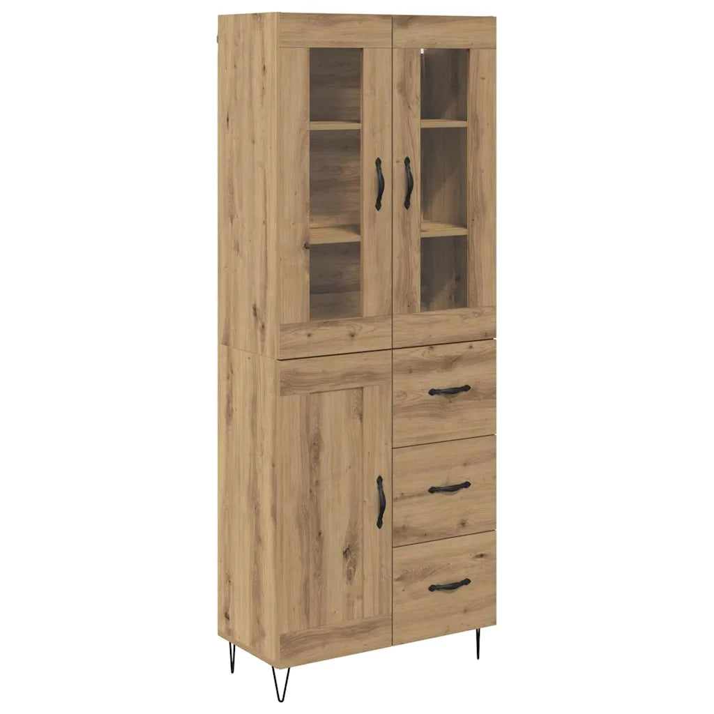 Credenza con Cassetto-Buffet-Armadio da cucina Rovere artigianale 69,5 x 34 x 180 cm 342476