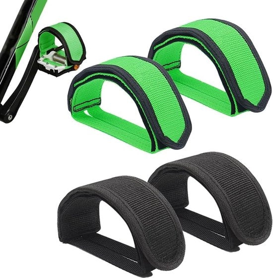 4 pezzi di Pedali di bicicletta regolabili con strisce autoadesive a doppia aderenza - Pedaliera in nylon resistente per uso esterno o interno di bicicletta a pedali fissa