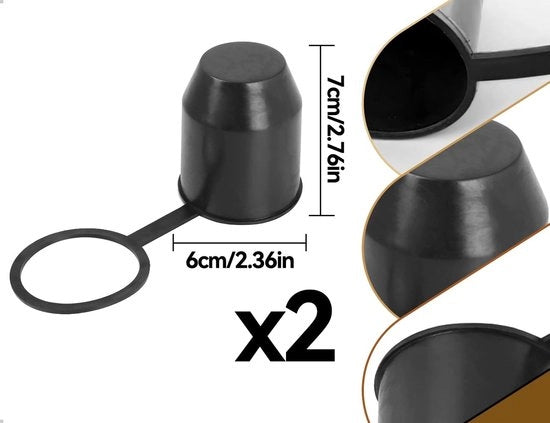 Copriporta in plastica con anello di fissaggio - Acqua e polvere impermeabile - 2 pezzi - Copertura per bullone a vite con chiusura - Adatto per pallini di giunzione da 50 mm