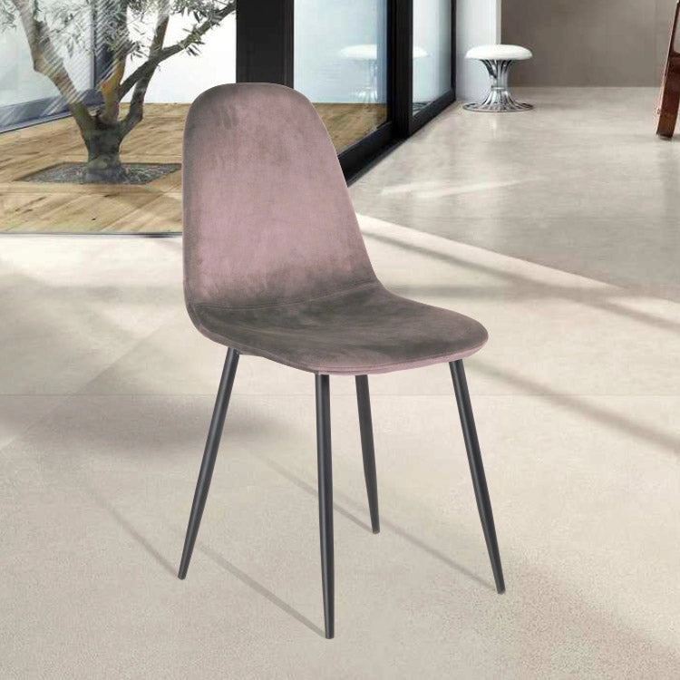 Set 4 Sedie da Interno 88x43x53 cm in Tessuto Fango