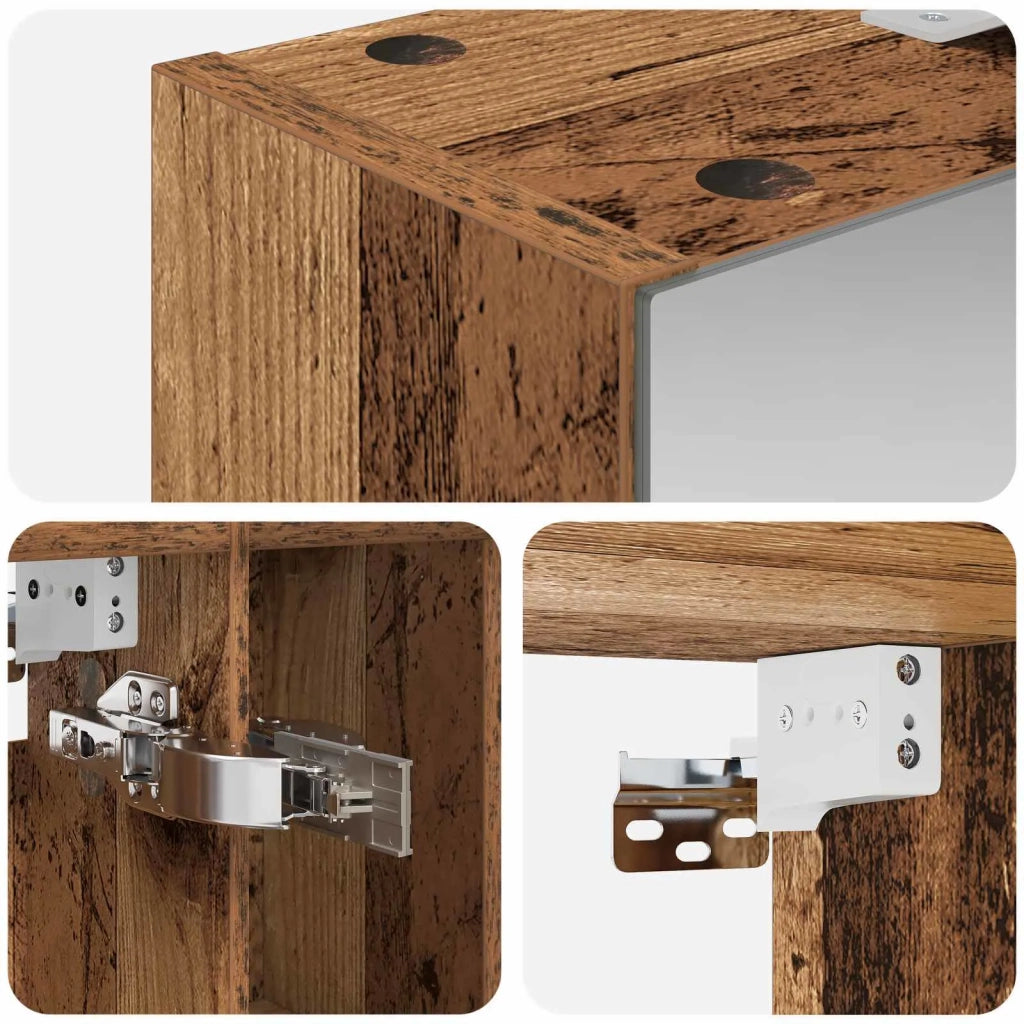 Mobiletto per specchio da bagno Legno vecchio 60 x 14.5 x 70 cm 889197