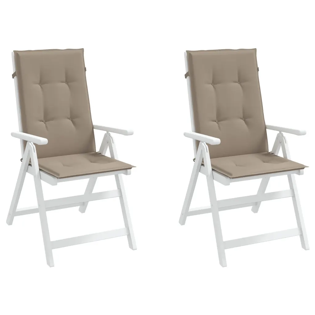 Cuscini per Sedie Alte 2 pz Tortora 120x50x3 cm in Tessuto