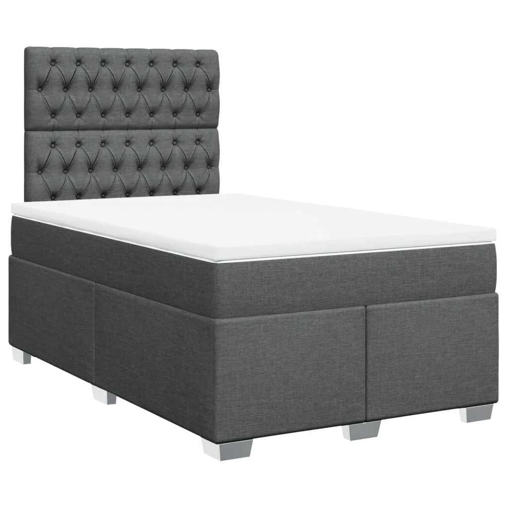 Giroletto a Molle con Materasso Grigio Scuro 120x200 cm Tessuto 3290463