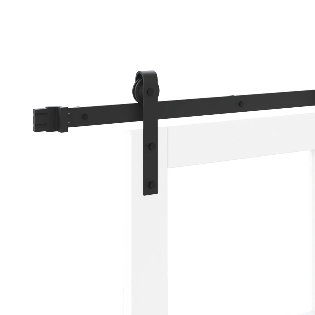 Porta Scorrevole con Set Hardware 'ORKDAL'Legno Massello Bianco & Vetro