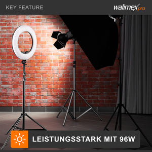 Ring light a LED Medow 960 Bi-Color, 3200-5500 K, Luce ad anello da 96 W per foto e video con telecomando, compatibile con treppiedi fotografici