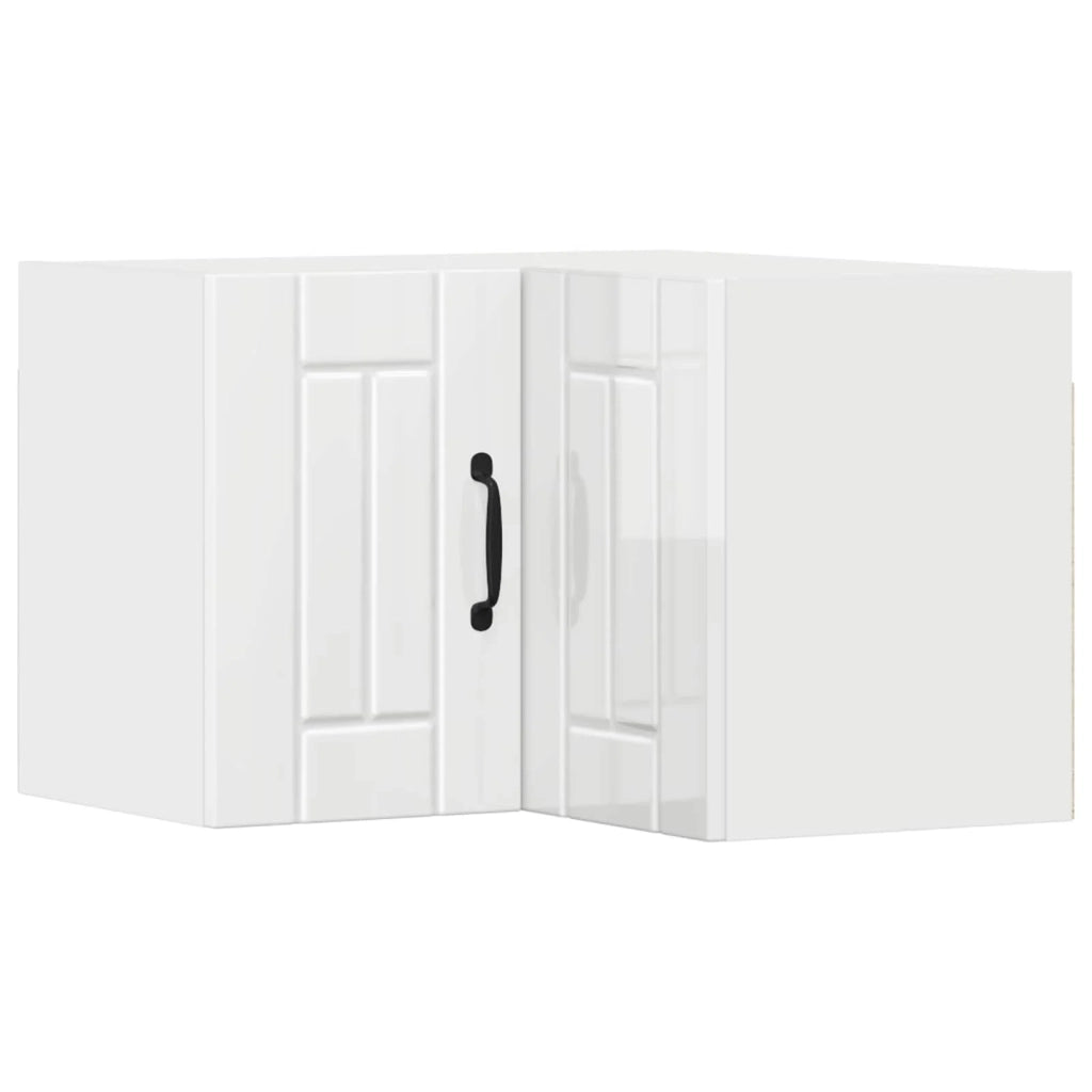 Mobile da cucina moderno con pratico spazio contenitivo 57 x 57 x 40 cm realizzato in legno composito bianco lucido 02_0053978
