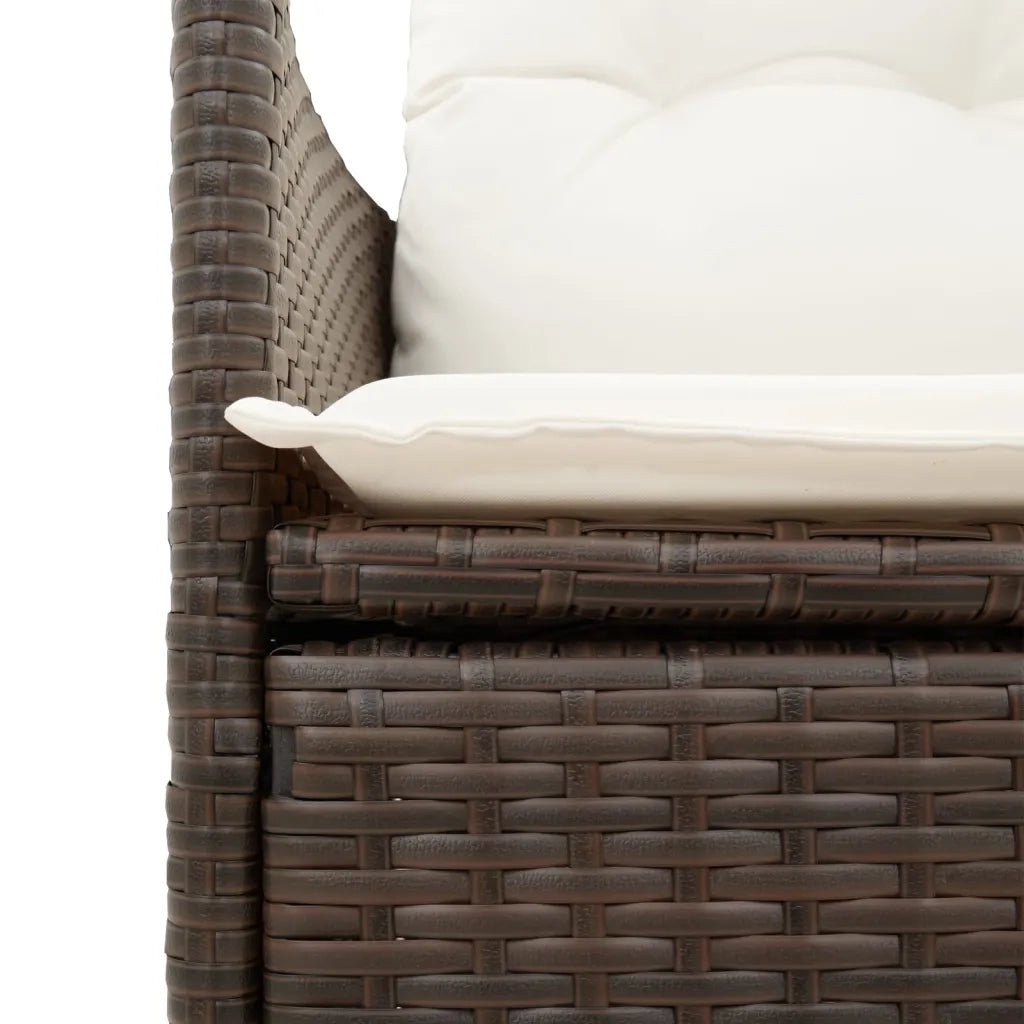 Set da Pranzo da Giardino 9pz con Cuscini Marrone in Polyrattan 3276775