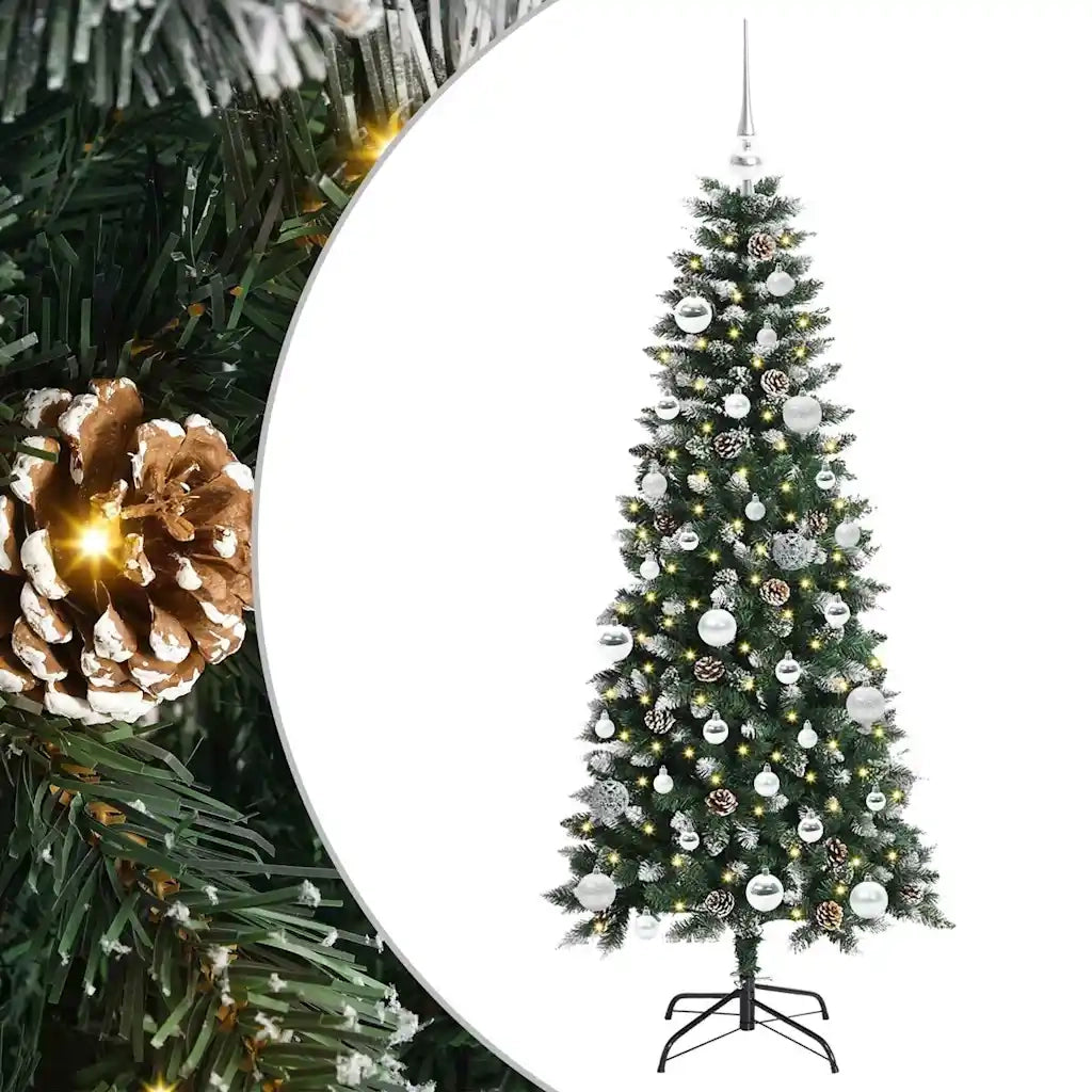Albero di Natale artificiale con 150 LED Verde 150 cm 3395813