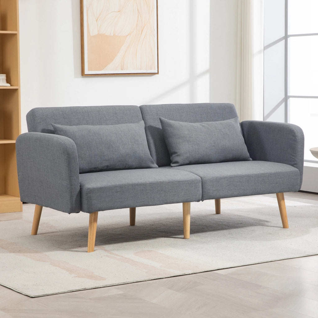 Divano letto 3 posti grigio con schienale regolabile 170 cm