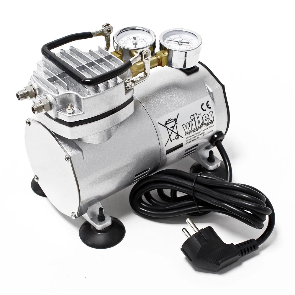 Compressore per aerografo AS20W, 1 cilindro, 4 bar, funzione di pompa per vuoto